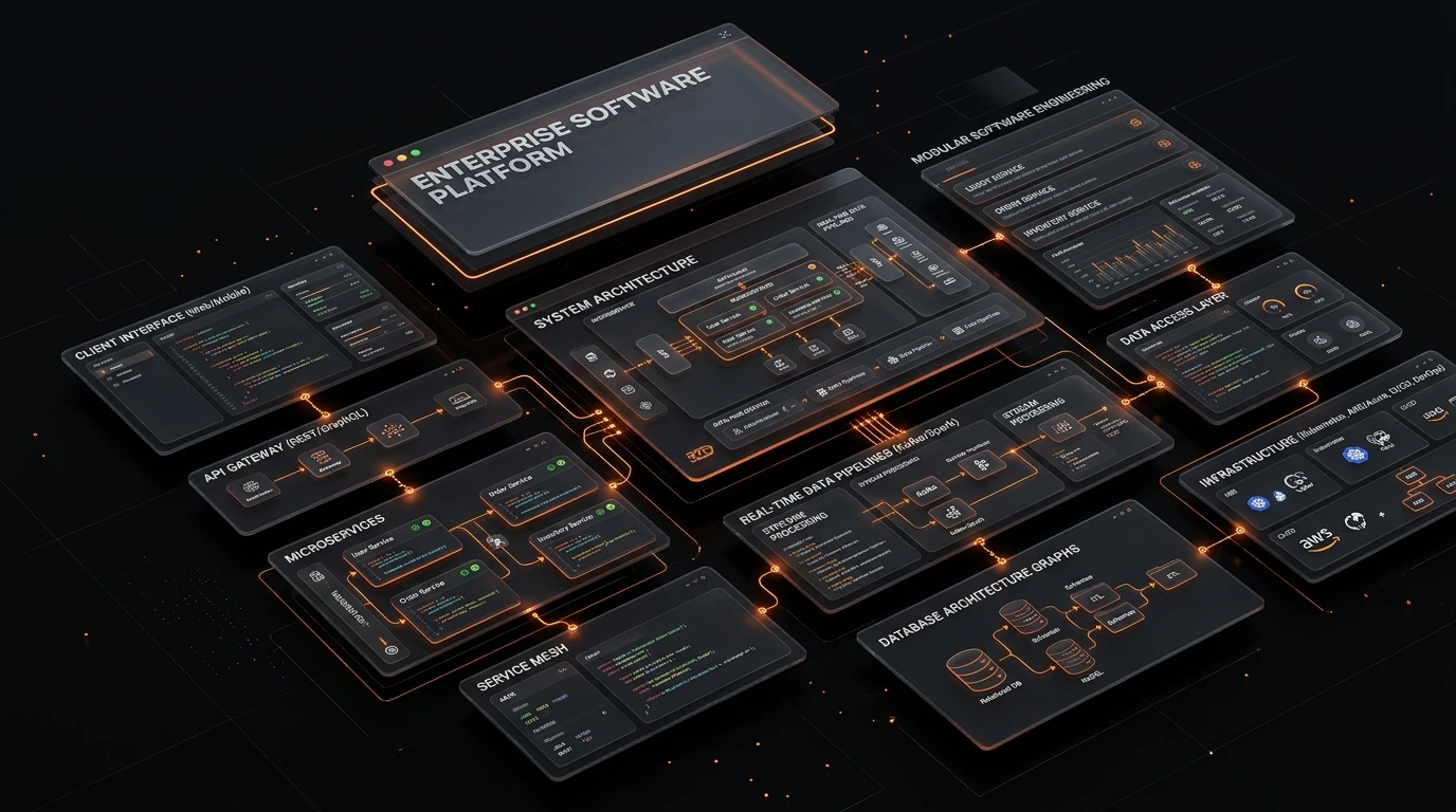 Enterprise custom software platform visualization